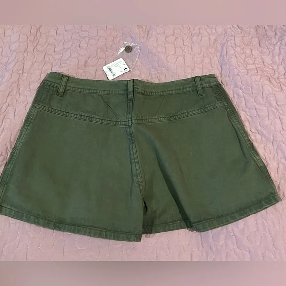 FREE PEOPLE Nora Mini Trouser Shorts Women’s Size 10. Army Green. NWTS - Picture 9 of 9